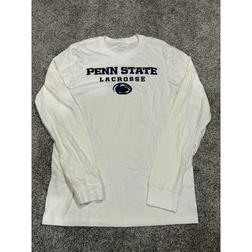 Nike Dri-FIT Long Sleeve Size Small Off White Penn State Nittany Lions Lacrosse